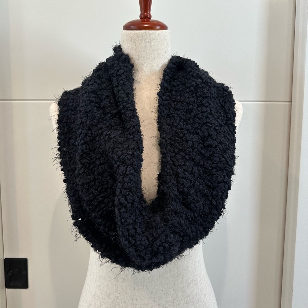 Cozy Black Infinity Scarf